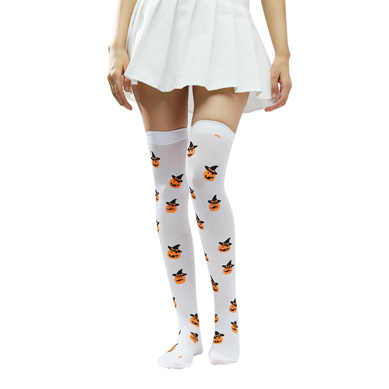 Halloween Print Pattern Thigh High Stockings Over Knee Stockings For Cosplay